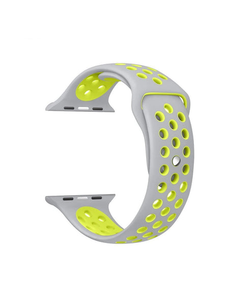 Silicone Sports Watch Strap for Apple Watch Series 5/4/3/2/1(Grey and Green)