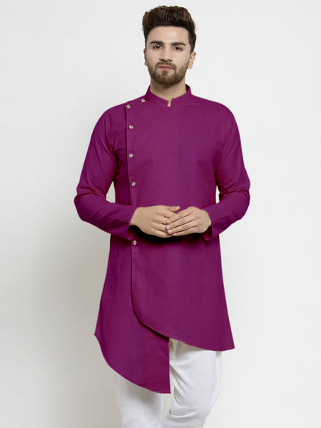 Designer Purple Linen Kurta For Men By Treemoda