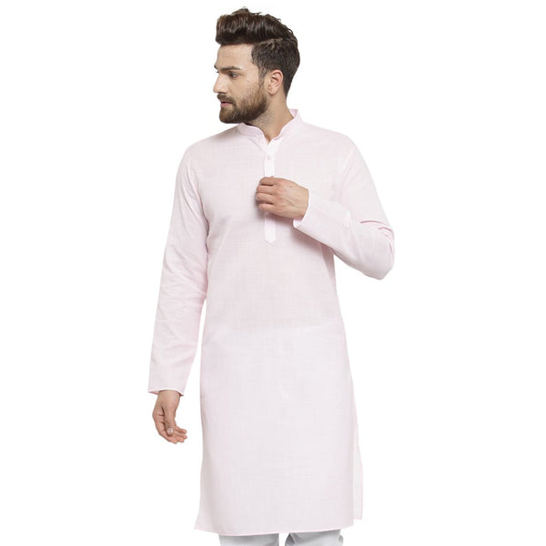 New Lenin Plain Kurta In Pink By Treemoda
