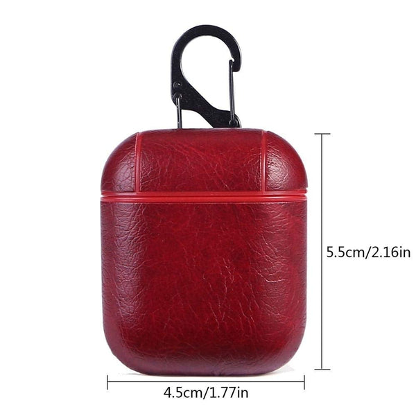 Treemoda Leather Finish Matte Shockproof Protector Case Compatible with Airpods 1 Earphone Casecover