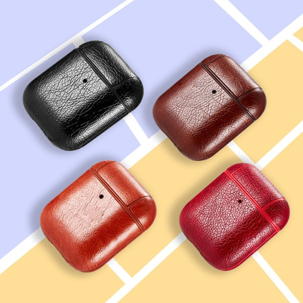 Treemoda Leather Finish Matte Shockproof Protector Case Compatible with Airpods 1 Earphone Casecover