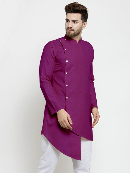Designer Purple Linen Kurta For Men By Treemoda
