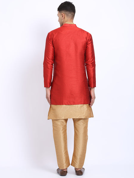 3 Pc set of Brocade Jacket with Kurta & Churidar Pajama by Treemoda