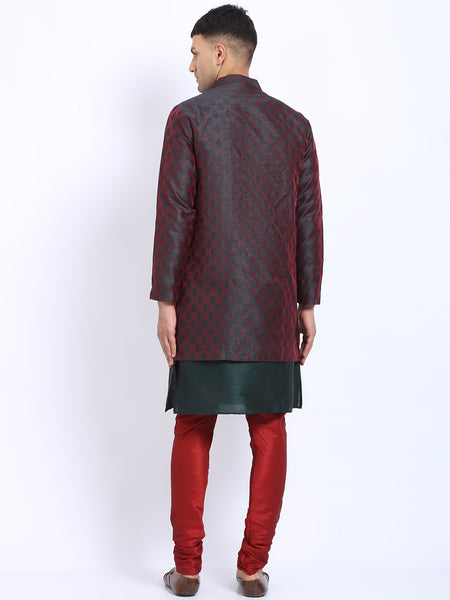 3 Pc set of Brocade Jacket with Kurta & Churidar Pajama by Treemoda