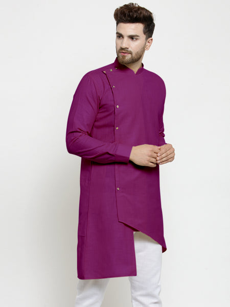 Designer Purple Linen Kurta For Men By Treemoda