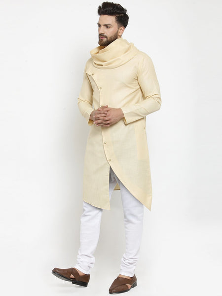 Designer Beige Kurta and Pajama Set for men by Treemoda