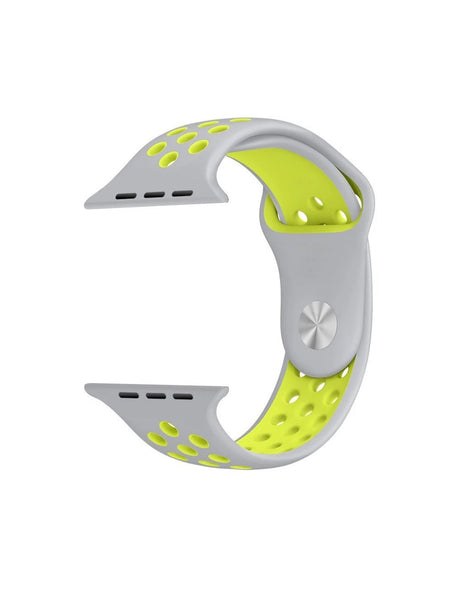 Silicone Sports Watch Strap for Apple Watch Series 5/4/3/2/1(Grey and Green)