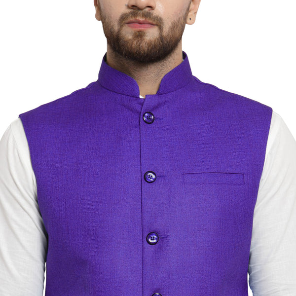 Treemoda Violet Nehru jacket For Men Stylish Latest Design Suitable for Ethnic Wear/Wedding Wear/ Formal Wear/Casual Wear
