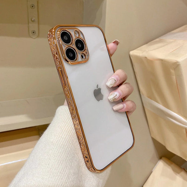 Classic Textured Electroplated Back Case Cover for iPhone