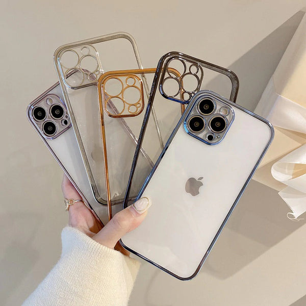 Classic Textured Electroplated Back Case Cover for iPhone
