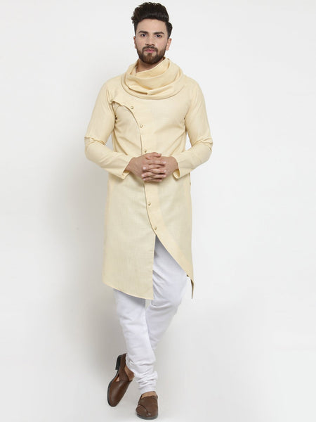 Designer Beige Kurta and Pajama Set for men by Treemoda