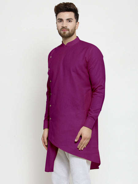 Designer Purple Linen Kurta For Men By Treemoda