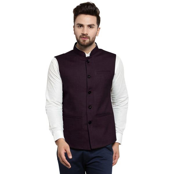 Treemoda Navy Blue Nehru jacket For Men Stylish Latest Design Suitable for Ethnic Wear/Wedding Wear/ Formal Wear/Casual Wear