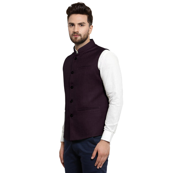 Treemoda Navy Blue Nehru jacket For Men Stylish Latest Design Suitable for Ethnic Wear/Wedding Wear/ Formal Wear/Casual Wear