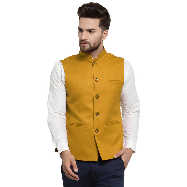 Treemoda Bronze Nehru jacket For Men Stylish Latest Design Suitable for Ethnic Wear/Wedding Wear/ Formal Wear/Casual Wear