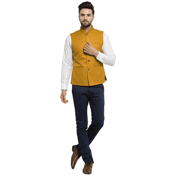 Treemoda Bronze Nehru jacket For Men Stylish Latest Design Suitable for Ethnic Wear/Wedding Wear/ Formal Wear/Casual Wear