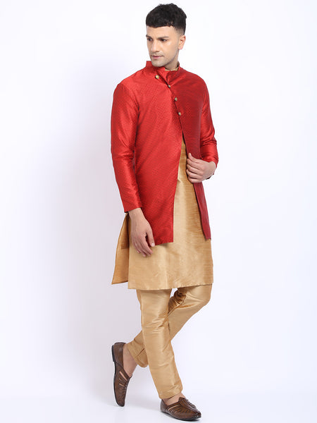 3 Pc set of Brocade Jacket with Kurta & Churidar Pajama by Treemoda