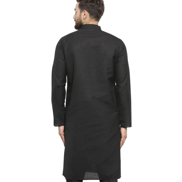 New Lenin Plain Kurta in Black By Treemoda