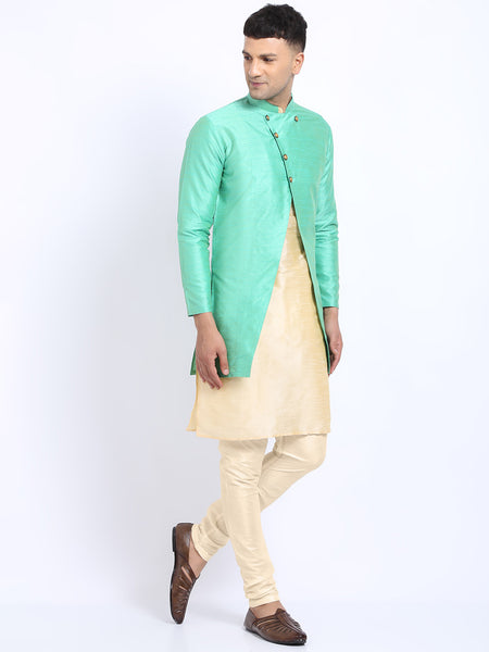 3 Pc set of Brocade Jacket with Kurta & Churidar Pajama by Treemoda