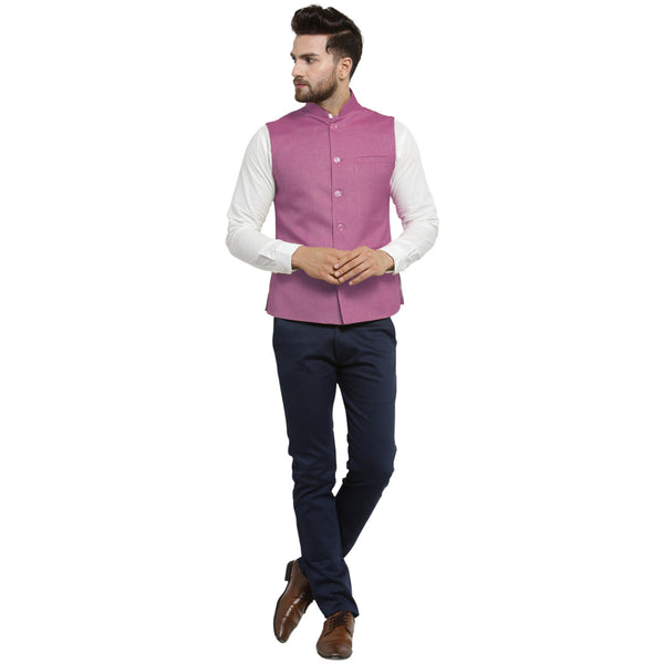 Treemoda Lavender Nehru jacket For Men Stylish Latest Design Suitable for Ethnic Wear/Wedding Wear/ Formal Wear/Casual Wear