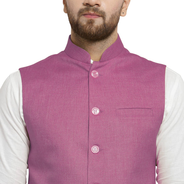 Treemoda Lavender Nehru jacket For Men Stylish Latest Design Suitable for Ethnic Wear/Wedding Wear/ Formal Wear/Casual Wear