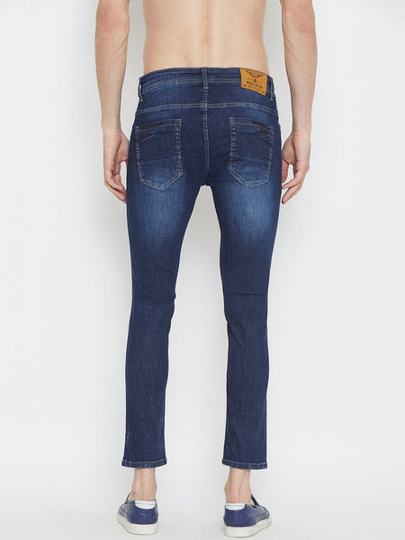 Men Blue Slim Fit Distressed stretchable Jeans