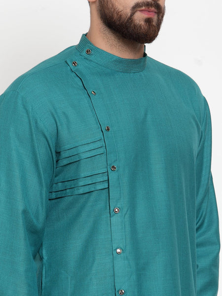 Designer Sea Green Kurta Pajama Churidar Set For Men By Treemoda