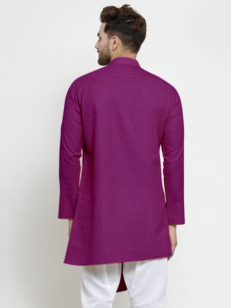 Designer Purple Linen Kurta For Men By Treemoda