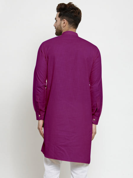 Designer Purple Linen Kurta For Men By Treemoda