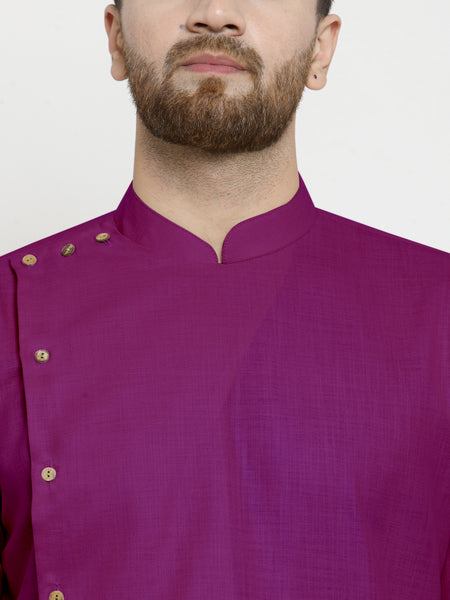 Designer Purple Linen Kurta For Men By Treemoda