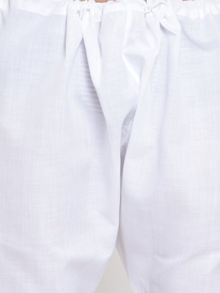 Beige Kurta With Aligarh Pajama Set in Linen For Men by Treemoda