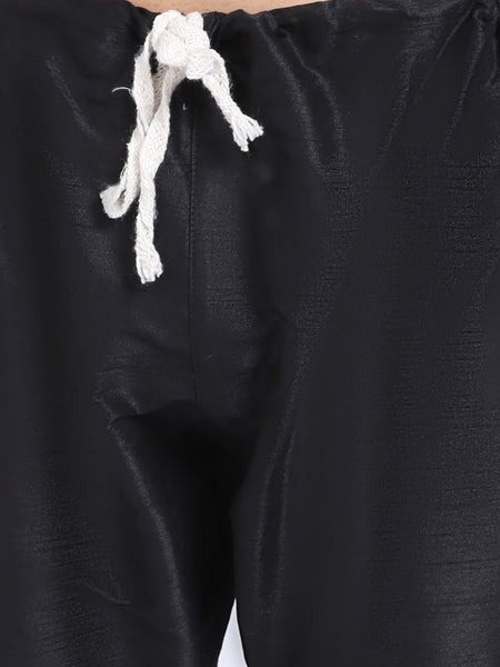 Embellished Black Brocade Kurta with Aligarh Pajama by Treemoda