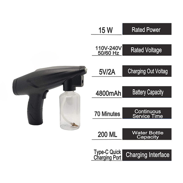 Rechargeable Nano Sanitizer Spray Gun Multipurpose Disinfection Fog Machine for Sanitizing Home, Office, Shops & Personal Care