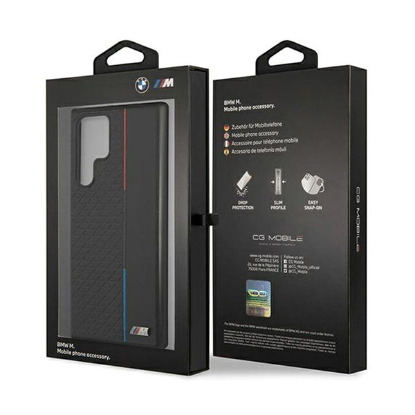 BMW Embossed Triangle Texture Leather Case for Samsung Galaxy S22 & S23 Series