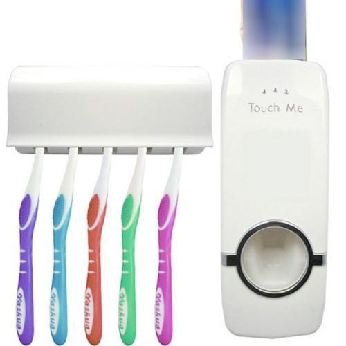 TOOTHBRUSH HOLDER WITH TOOTHPASTE DISPENSER