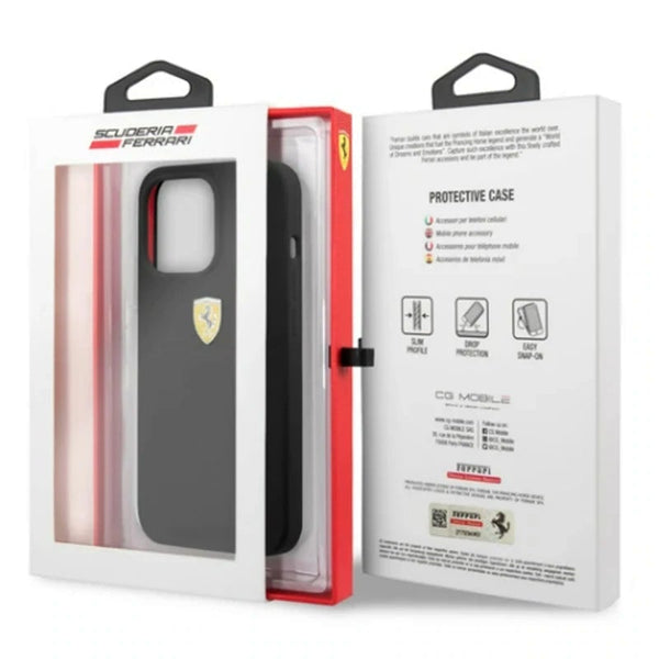 Ferrari Black Silicone Case for iPhone 13 & 14 Series
