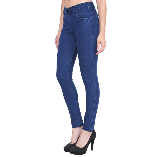 Women's Slim Fit Mid-Rise Light Fade Clean Look Streachable Jeans