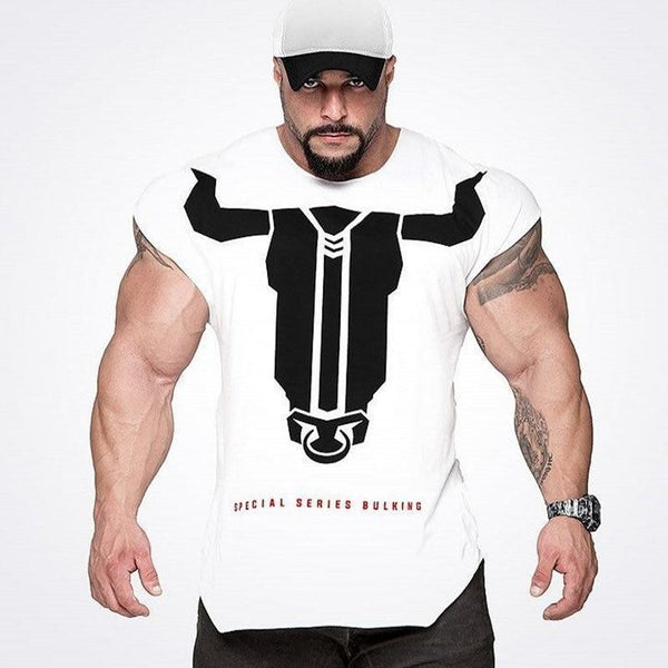 Men Gyms Fitness Bodybuilding Slim T-shirt
