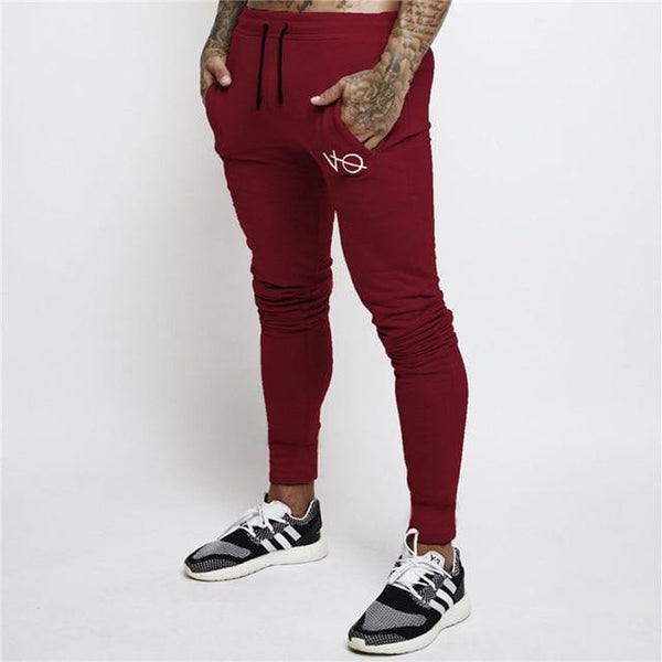Men Slim Drawstring Cotton Sweatpants Gyms Fitness Trousers Man Jogger Workout Casual Fashion Pant Brand Pencil Pants Sportswear