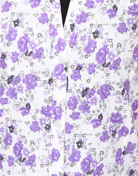 The Women Casual Dress Wht-Prpl.