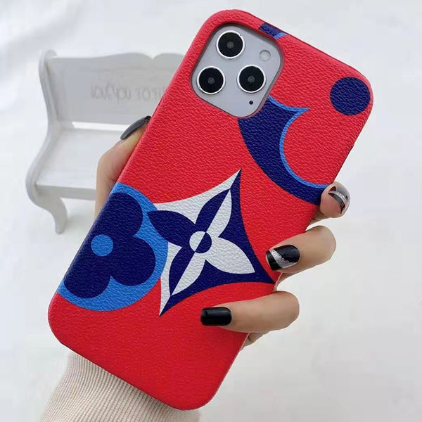 LV Leather Case for iPhone - Red