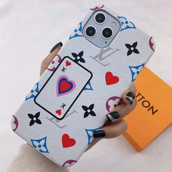 LV Leather Case for iPhone - White