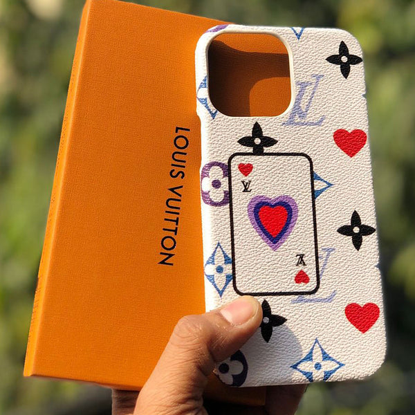 LV Leather Case for iPhone - White