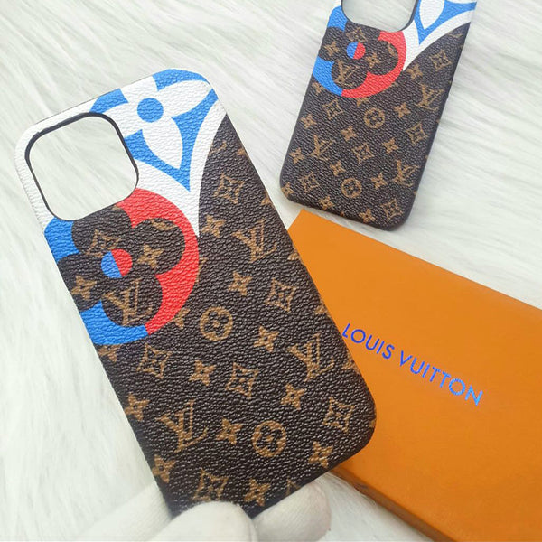 LV Leather Case for iPhone - Brown and Blue