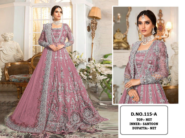 Pakstani Mirror Work Semi-Stitched Gown With Embroided Dupatta for Party Wear