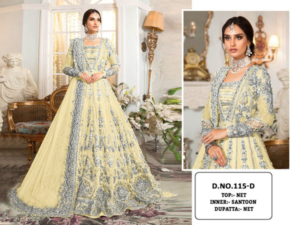 Pakstani Mirror Work Semi-Stitched Gown With Embroided Dupatta for Party Wear