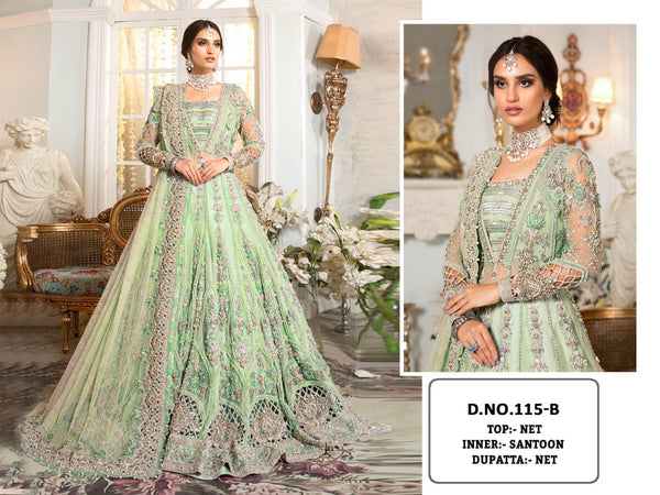 Pakstani Mirror Work Semi-Stitched Gown With Embroided Dupatta for Party Wear