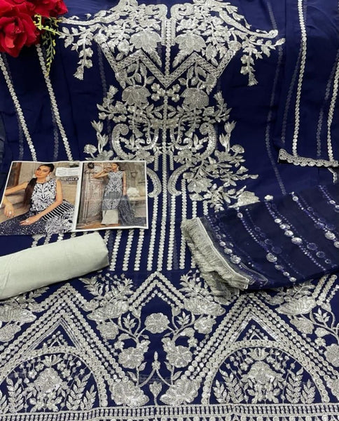 Pakstani Semi-Stitched Suit With White Plazzo and Net Dupatta for Party Wear