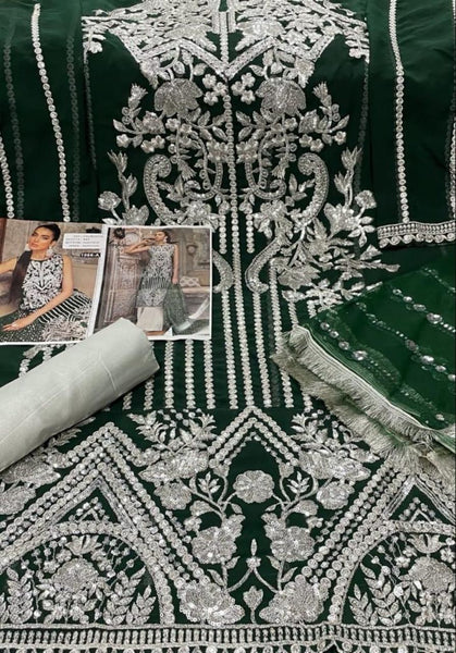 Pakstani Semi-Stitched Suit With White Plazzo and Net Dupatta for Party Wear