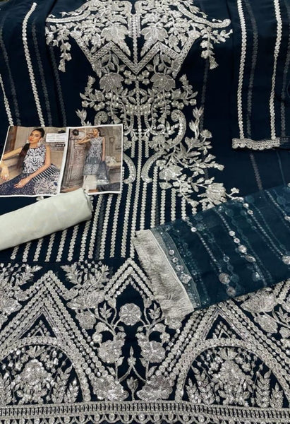 Pakstani Semi-Stitched Suit With White Plazzo and Net Dupatta for Party Wear